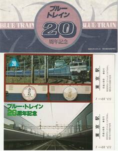 K289.『ブルートレイン20周年 記念入場券 東京駅』53.10.1　東京南鉄道管理局　さくら　みずほ【4710】