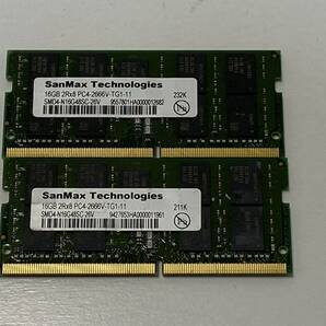 2枚セット SanMax PC4-2666V 16GB 合計32GB SO-DIMM ノートPC用メモリ DDR4 起動確認済の画像1
