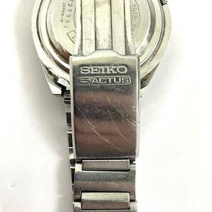 【5156】稼働品！SEIKO セイコー 5ACTUS 5アクタス 21JEWELS 7019-8010 自動巻き腕時計 オートマチック AT 黒文字盤 ブラック シルバーの画像6