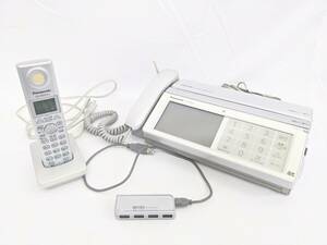 【5049】Panasonic FAX KX-PW821-S 固定電話 稼働品 パナソニック 子機付き KX-FKN518-S ファックス BUFFALO USB HUB