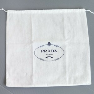 〔プラダ〕38×35cm 保存袋 巾着袋 布袋 PRADA 正規品 ホワイト （0087)