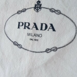 〔プラダ〕42.5×33cm バッグ保存袋 巾着袋 布袋 PRADA 正規品 ホワイト （0105)の画像4