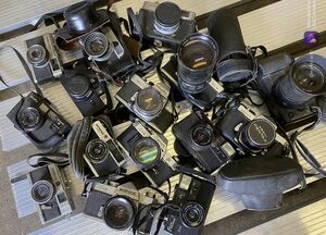 D002 コニカ ミノルタ キャノン ペンタックス等 フィルムカメラ 一眼レフカメラ 昭和レトロ まとめて大量 ジャンク