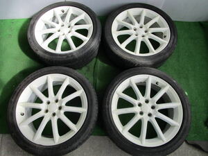 【38】 スバル タイヤホイール 4本セット 18×7JJ PCD/100 オフセット/＋55 5穴 225/45R18 中古 ☆060416ｒｓ