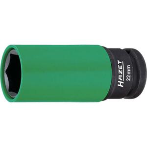 HAZET(ハゼット) ソケットスパナ 1/2インチ(12.5mm) 角ドライブ リムを保護するプラスチックスリーブ付き フラット幅:22mm 深型
