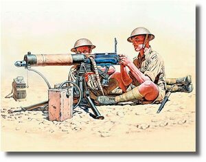 マスターボックス 1/35 イギリス ヴィッカーズ機銃チーム北アフリカ イギリス・ドイツ兵士5体 プラモデル