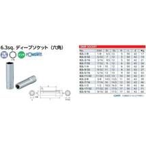 京都機械工具(KTC) 6.3mm (1/4ンチ) ディープソケット (六角) B2L-17/32_画像2