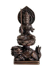 仏像 文殊菩薩 7.5cm （蝋型銅製） 仏師：牧田秀雲 原型＿（卯年生まれ）十二支守り本尊 干支