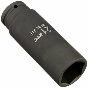 京都機械工具(KTC) 9.5mm (3/8インチ) インパクトレンチ ソケット (ディープ薄肉) 21mm BP3L21TP ブラック