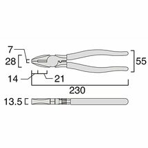 フジ矢 電工パワーペンチ (耐電グリップ・簡易圧着付) 225mm ピアノ線Ф2mmまで切断可能 3000Z-225_画像6