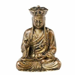 ミニ仏像 地蔵菩薩 銅製 古美色（高さ4.6×幅3.2×奥行2.6cm）◆厄除け・開運・守護・繁盛・ご利益