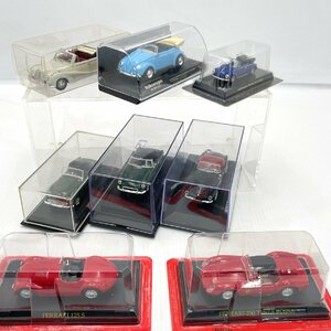 外車レトロ オープンカー 1/43 1/64 ミニカーまとめ8台 プラスチックケース コレクション フェラーリ BMW VW TRIUMPH 【道楽札幌】