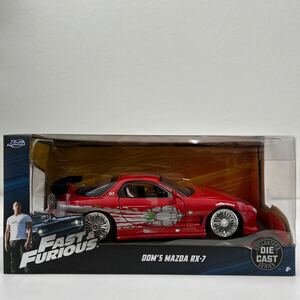 Jada 1/24 FAST FURIOUS Dom's MAZDA RX-7 FD3S The Fast and The Furious do Mini k Mazda custom minicar model car 