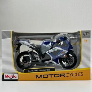 AOSHIMA Maisto 1/12 SUZUKI GSX-R750 アオシマ マイスト スズキ ブルー 完成品 バイク ミニカー モデルカー