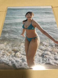 ★厚手ラミネート加工 150μ 切り抜き★松下玲緒菜 6ページ 水着 A4加工