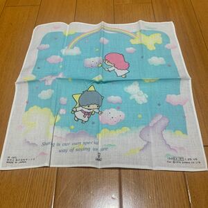 * Sanrio * rare * retro *ki Kirara *1976 year * handkerchie * Showa era * Little Twin Stars *ki Kirara *