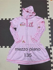 美品 130 メゾピアノ ワンピース 平成レトロ 女の子 ミミポポ 長袖
