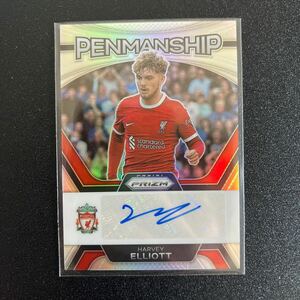 Harvey Elliott 99シリ 直筆サインカード 　2023-24 PANINI PRIZM premier league - Penmanship Auto sliver prizm - Liverpool リバプール