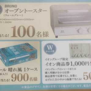 レシート懸賞応募★当選確率2倍！Wチャンス！イオン商品券あり！BRUNOオーブントースター・キリンビール晴れ風１ケースが当たる！の画像1