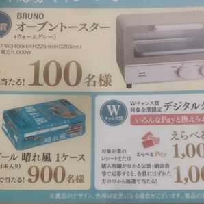 懸賞応募★Wチャンス！えらべるPay1000円！BRUNOオーブントースター・キリンビール晴れ風１ケースが当たる！応募レシート１口（はがき付）の画像1