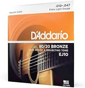 DAddario DAddario акустическая гитара струна 80/20 bronze Extra Light .010-.047 EJ1