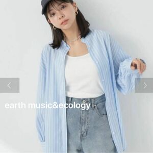 earth music&ecology　バンドカラー　スタンドカラー　シャツ　アースミュージックアンドエコロジー