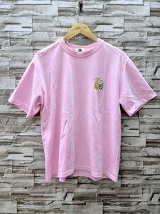 DS ピンク 半袖Tシャツ 半袖 Tシャツ カットソー トップス 刺繍 ウシ 牛乳パック