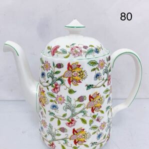 4SB065 ミントン Minton 英国製ハドンホール グリーン コーヒー 紅茶 ポット Lサイズ 中古 現状品の画像1