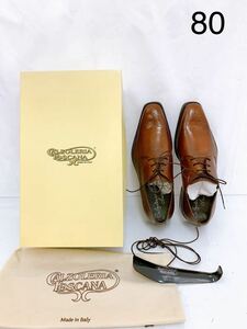 4SC168 [ unused ] strut chip CALZOLERIA TOSCANA men's dress shoes strut chip leather race up size 41 present condition goods 