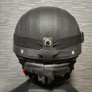 レザー調 ヘルメット ゴーグル付 ヴィンテージ ブラック 半ヘル キャップ ダックテール 2の画像5