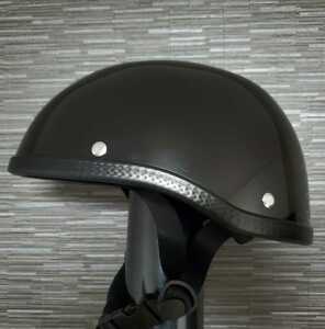 ブラック　ハーフヘルメット　半ヘル　キャップ　フリーサイズ　ダックテール　　3