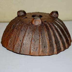 『人気和鉢作家』『手造り』片岡美津江の窯変焼締めのそぎ形の約13,0㌢の鉢の画像5