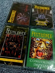 【Death Metal】PESTILENCE - 1st～4th 4本セット（'88～'93）カセットテープ いずれも新品未開封 限定カラーシェル