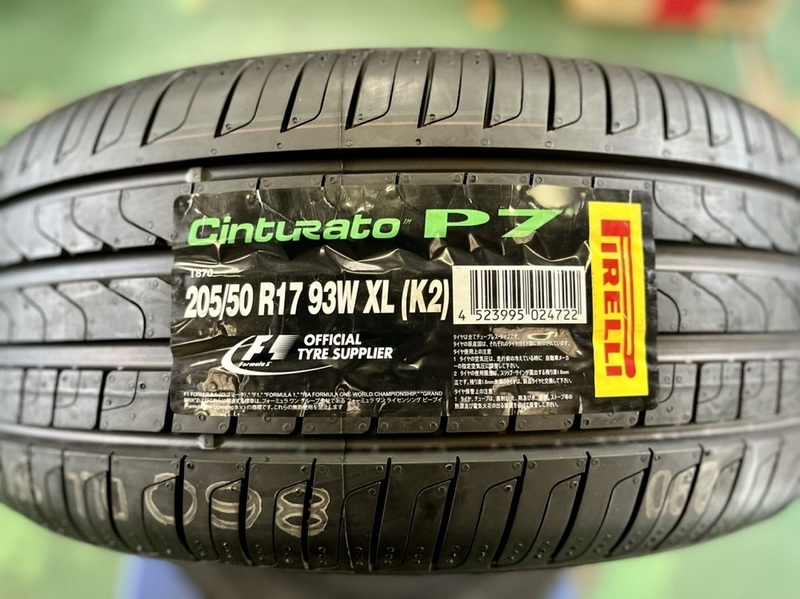 【新古品】サマータイヤ　205/50R17　93W　XL（K2)　ピレリ　CintuRato P7　2本セット　未使用2019年製　インプレッサ等に
