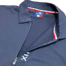 U521 美品 クランク CLUNK 半袖シャツ ハーフジップシャツ ネイビー ゴルフウェア Lサイズ B911_画像4