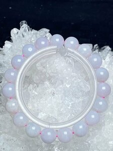 即決 0124b035 天然美品 ★【45Aラベンダーヒスイ翡翠】★ブレス 10.3mm（新品）