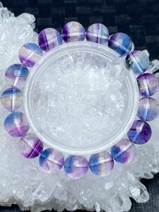 即決 0125b334 天然美品★【30Aファントムフローライト】★ブレス 12-12.5mm（新品）