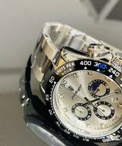 メンズ腕時計　デイトナオマージュ　クロノグラフ アナログ腕時計　ストップウォッチ　防水腕時計　ジルコニア　ステンレス　t1355人気_画像4
