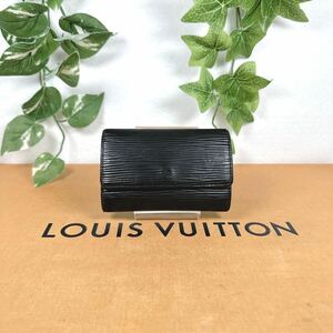 1円 LOUIS VUITTON ルイヴィトン エピ キーケース ミュルティクレ6 シリアルナンバー CA1002 ブラック ×イエロー 男女兼用