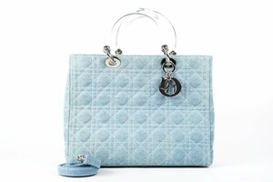 【超美品】Christian Dior クリスチャンディオール デニム レディディオール 2WAYショルダー ハンドバッグ【QJ94】