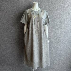 ◆新品◆＊ひらひら涼しい*フェイクレイヤード＊ インナードッキングワンピース＊Gray*