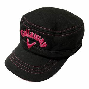 Callaway キャロウェイ ワークキャップ ドゴールキャップ 帽子 ゴルフキャップ ブラック/ピンク フリーサイズ