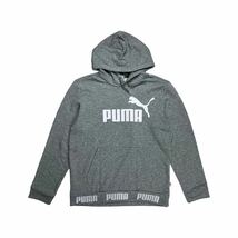 PUMA プーマ フード パーカー ロゴプリント グレー L_画像1