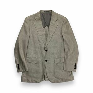 Aquascutum アクアスキュータム 2B テーラードジャケット ブレザー 絹 麻 グレー 94A6