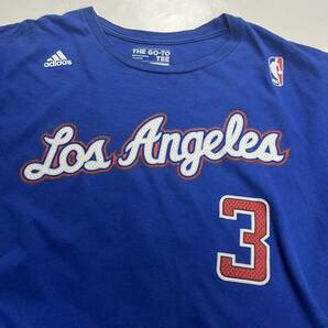 adidas アディダス NBA LA CLIPPERS クリッパーズ クリス・ポール 半袖Tシャツ ユニフォーム バスケ ブルー プリント Lの画像6