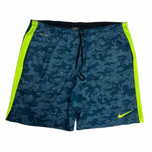 NIKE ナイキ ハーフパンツ ショートパンツ ショーツ ランニングパンツ ブルー 総柄 吸湿速乾 L