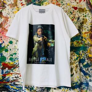 バトルロアイヤル Tシャツ 半袖 メンズ 新品 個性的 白 柴咲コウ 映画 レトロ アバンギャルド 前衛的 ハイデザイン ホワイトティーシャツの画像1