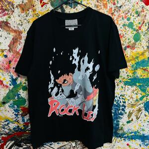 ロックリー レトロ リプリント Tシャツ 半袖 メンズ 新品 個性的 黒 ブラック ティーシャツ NARUTO 忍者 XL ２XL ハイデザイン