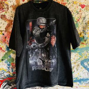 ロボコップ ケミカルウォッシュ Tシャツ 半袖 メンズ 新品 個性的 RoboCop ロボット レトロ 戦士 マーベル アイアンマン お洒落