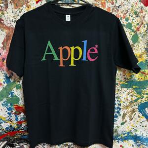 APPLE レトロ リプリント Tシャツ 半袖 メンズ 新品 個性的 黒 スティーブ・ジョブズ iPhone、iPad、Mac、Apple Watch、HomePod、AirPods